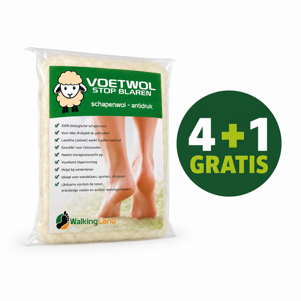 WalkingLand 5 STUKS Voetwol - Stop Blaren 10 Gram WalkingLand 5 STUKS Voetwol - Stop Blaren 10 Gram