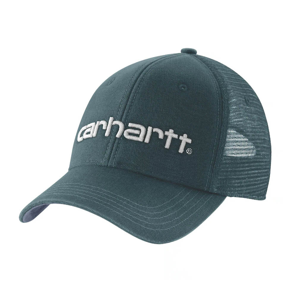 Carhartt Canvas Mesh Logo Graphic Dark Harbor Teal Cap Carhartt Canvas Mesh Logo Graphic Dark Harbor Teal Cap