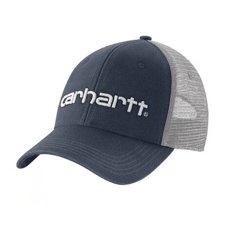 Carhartt Canvas Mesh Logo Graphic Navy White Cap Carhartt Canvas Mesh Logo Graphic Navy White Cap