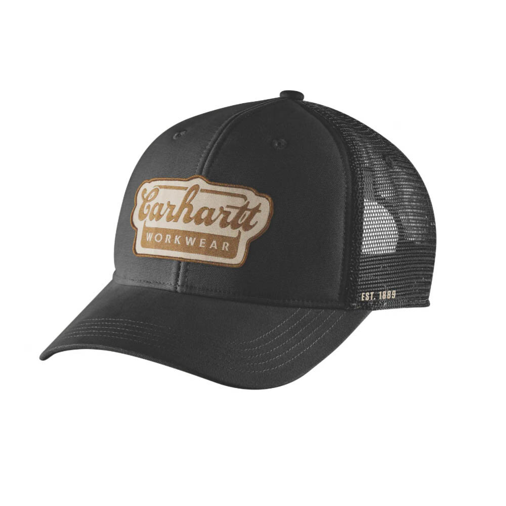 Carhartt Rugged Flex Twill Mesh Script Patch Black Cap Carhartt Rugged Flex Twill Mesh Script Patch Black Cap