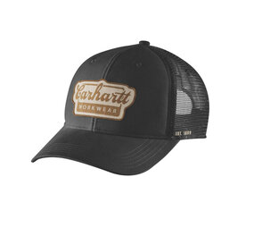 Carhartt Rugged Flex Twill Mesh Script Patch Black Cap Carhartt Rugged Flex Twill Mesh Script Patch Black Cap