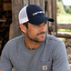 Carhartt Canvas Mesh Logo Graphic Navy White Cap Carhartt Canvas Mesh Logo Graphic Navy White Cap