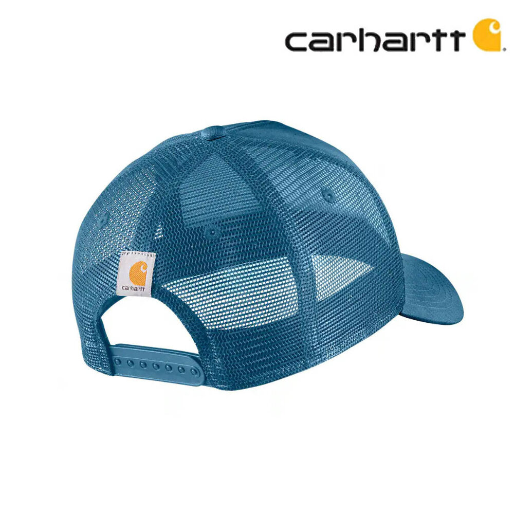 Carhartt Rugged Flex Twill Mesh Script Patch Dark Tranquil Blue Cap Carhartt Rugged Flex Twill Mesh Script Patch Dark Tranquil Blue Cap