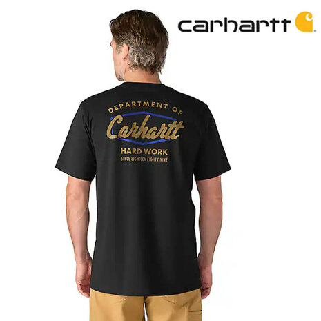 Carhartt Irvine Relaxed Hard Work Black T-Shirt Heren Carhartt Irvine Relaxed Hard Work Black T-Shirt Heren