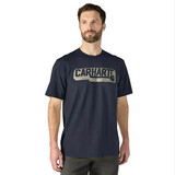 Carhartt Irvine Relaxed Camo Logo Navy T-Shirt Heren