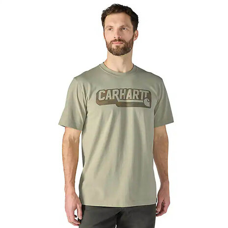 Carhartt Irvine Relaxed Camo Logo Faded Fatigue T-Shirt Heren Carhartt Irvine Relaxed Camo Logo Faded Fatigue T-Shirt Heren
