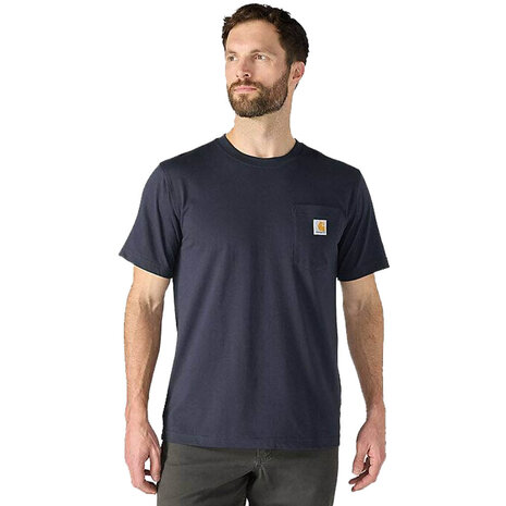 Carhartt Irvine Relaxed Multicolor Logo Navy T-Shirt Heren Carhartt Irvine Relaxed Multicolor Logo Navy T-Shirt Heren