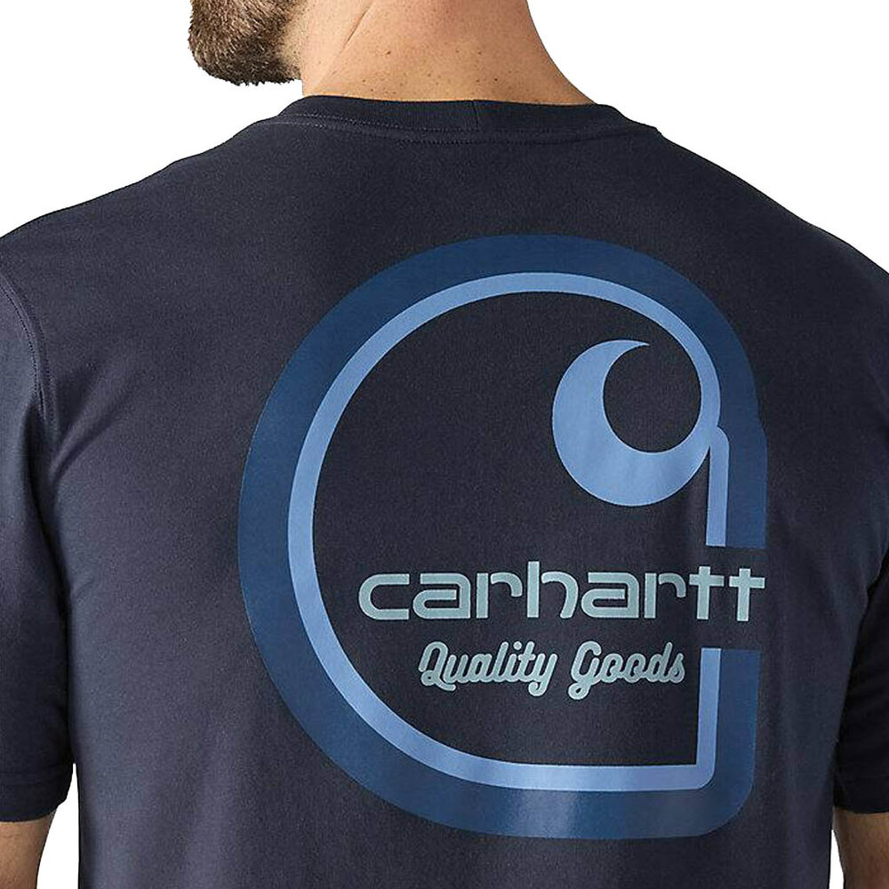 Carhartt Irvine Relaxed Multicolor Logo Navy T-Shirt Heren Carhartt Irvine Relaxed Multicolor Logo Navy T-Shirt Heren
