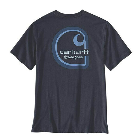 Carhartt Irvine Relaxed Multicolor Logo Navy T-Shirt Heren Carhartt Irvine Relaxed Multicolor Logo Navy T-Shirt Heren