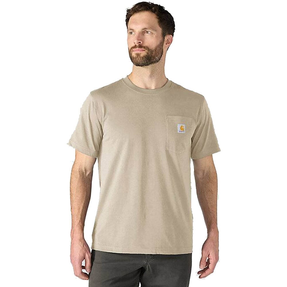 Carhartt Irvine Relaxed Multicolor Logo Oat Milk T-Shirt Heren Carhartt Irvine Relaxed Multicolor Logo Oat Milk T-Shirt Heren
