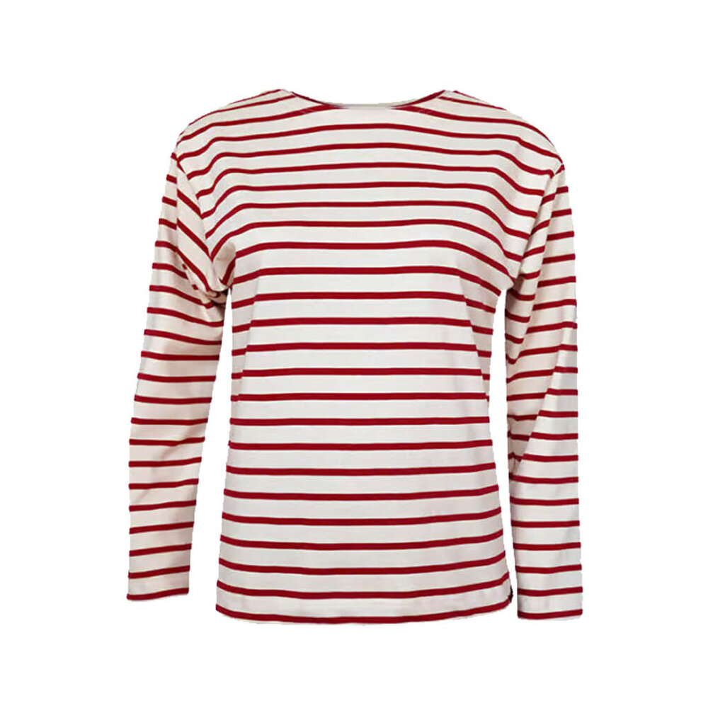Breton Stripe Classic Natural Bordeaux Maritiem Shirt Dames Breton Stripe Classic Natural Bordeaux Maritiem Shirt Dames