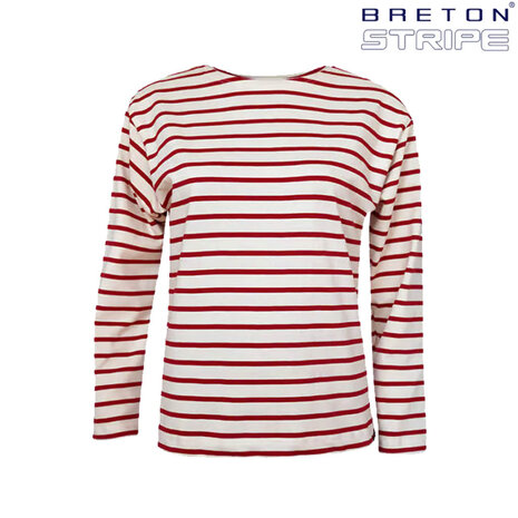 Breton Stripe Classic Natural Bordeaux Maritiem Shirt Dames Breton Stripe Classic Natural Bordeaux Maritiem Shirt Dames
