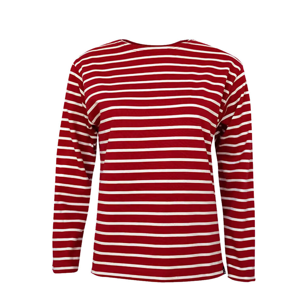 Breton Stripe Classic Bordeaux Natural Maritiem Shirt Dames Breton Stripe Classic Bordeaux Natural Maritiem Shirt Dames