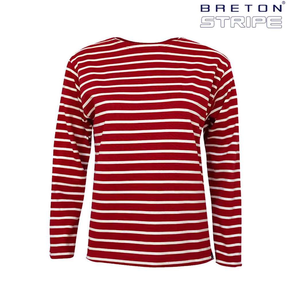 Breton Stripe Classic Bordeaux Natural Maritiem Shirt Dames Breton Stripe Classic Bordeaux Natural Maritiem Shirt Dames