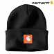 Carhartt Rubber Patch Watch Hat Black/Worksite Orange Beanie