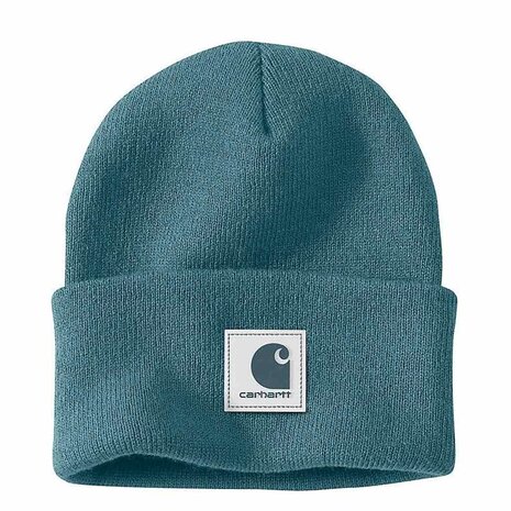 Carhartt Rubber Patch Watch Hat Harbor Teal Beanie Carhartt Rubber Patch Watch Hat Harbor Teal Beanie