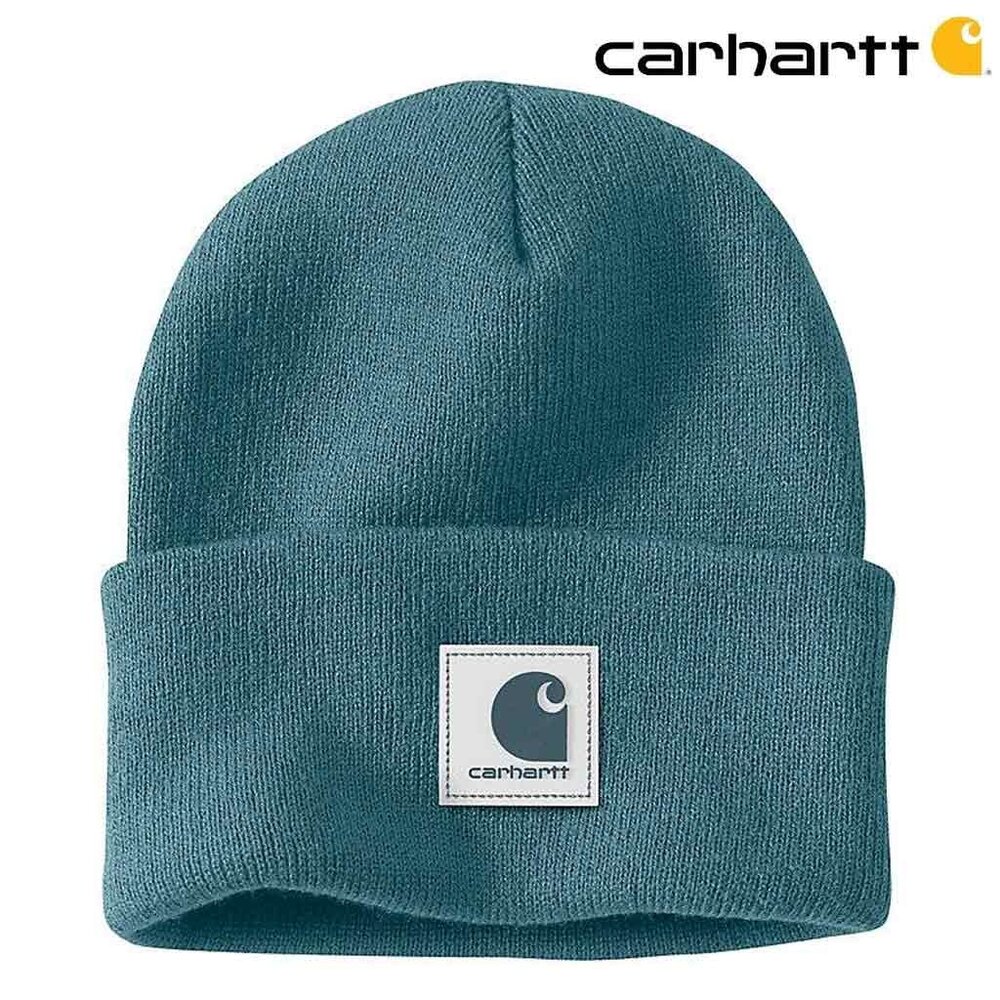 Carhartt Rubber Patch Watch Hat Harbor Teal Beanie Carhartt Rubber Patch Watch Hat Harbor Teal Beanie