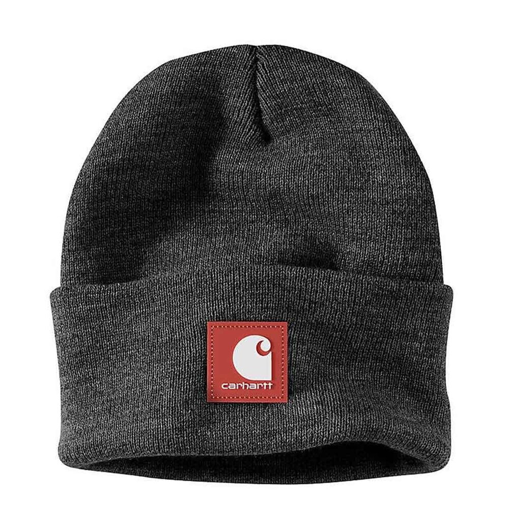 Carhartt Rubber Patch Watch Hat Coal Heather Beanie Carhartt Rubber Patch Watch Hat Coal Heather Beanie
