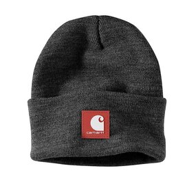 Carhartt Rubber Patch Watch Hat Coal Heather Beanie Carhartt Rubber Patch Watch Hat Coal Heather Beanie