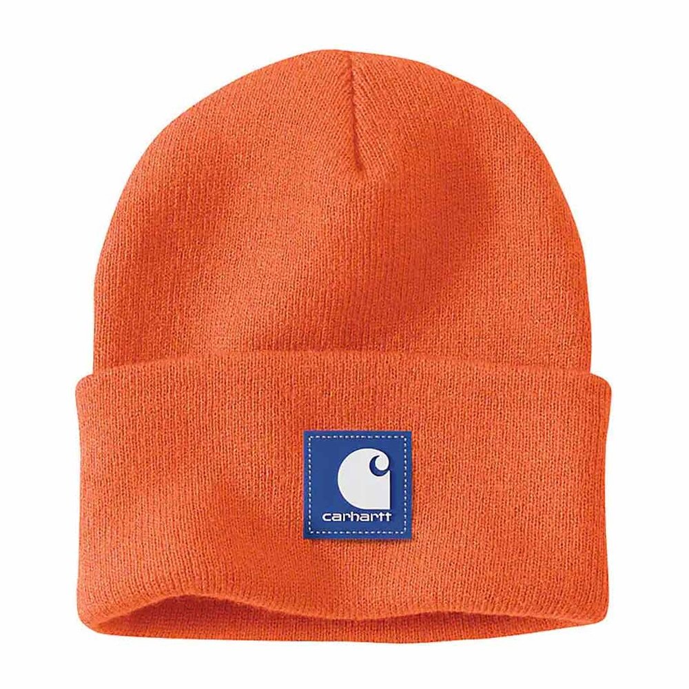 Carhartt Rubber Patch Watch Hat Brite Orange Beanie