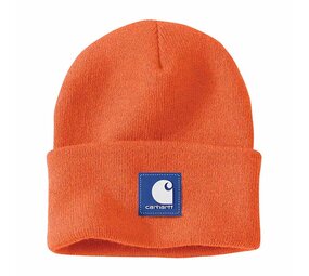 Carhartt Rubber Patch Watch Hat Brite Orange Beanie