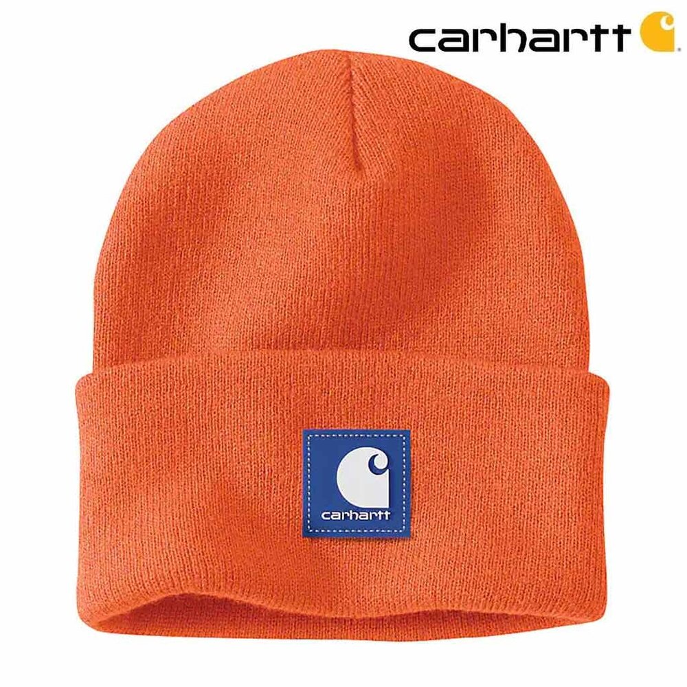 Carhartt Rubber Patch Watch Hat Brite Orange Beanie