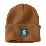 Carhartt Rubber Patch Watch Hat Brown/Dark Harbor Teal Beanie Carhartt Rubber Patch Watch Hat Brown/Dark Harbor Teal Beanie