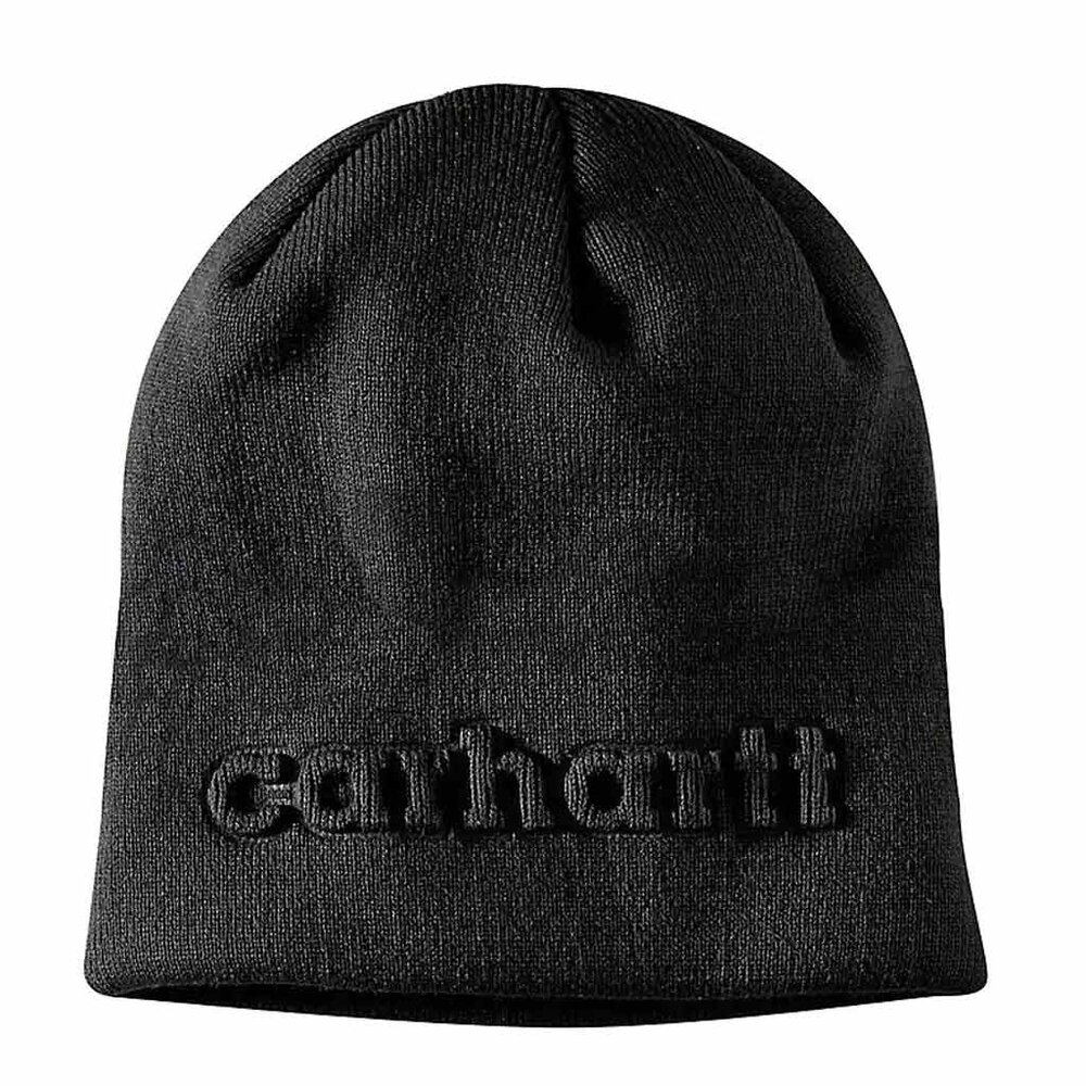 Carhartt Embossed Logo Black Beanie