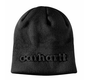 Carhartt Embossed Logo Black Beanie