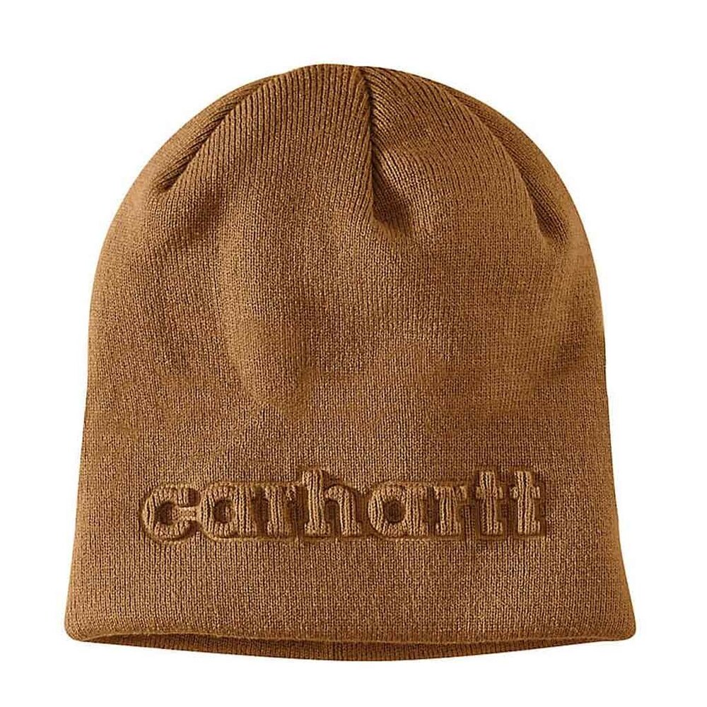 Carhartt Embossed Logo Brown Beanie Carhartt Embossed Logo Brown Beanie