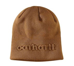 Carhartt Embossed Logo Brown Beanie Carhartt Embossed Logo Brown Beanie