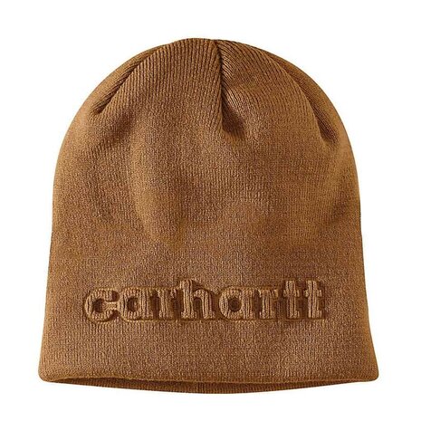 Carhartt Embossed Logo Brown Beanie Carhartt Embossed Logo Brown Beanie