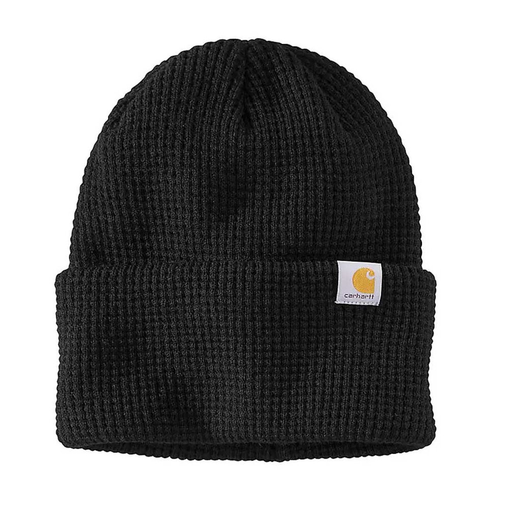 Carhartt Waffle Cuffed Black Beanie Carhartt Waffle Cuffed Black Beanie