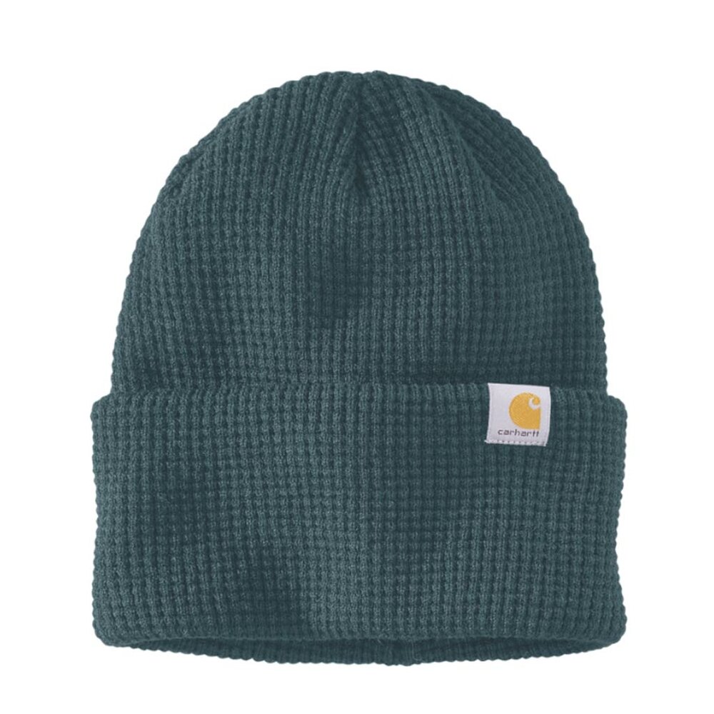 Carhartt Waffle Cuffed Dark Harbor Teal Beanie