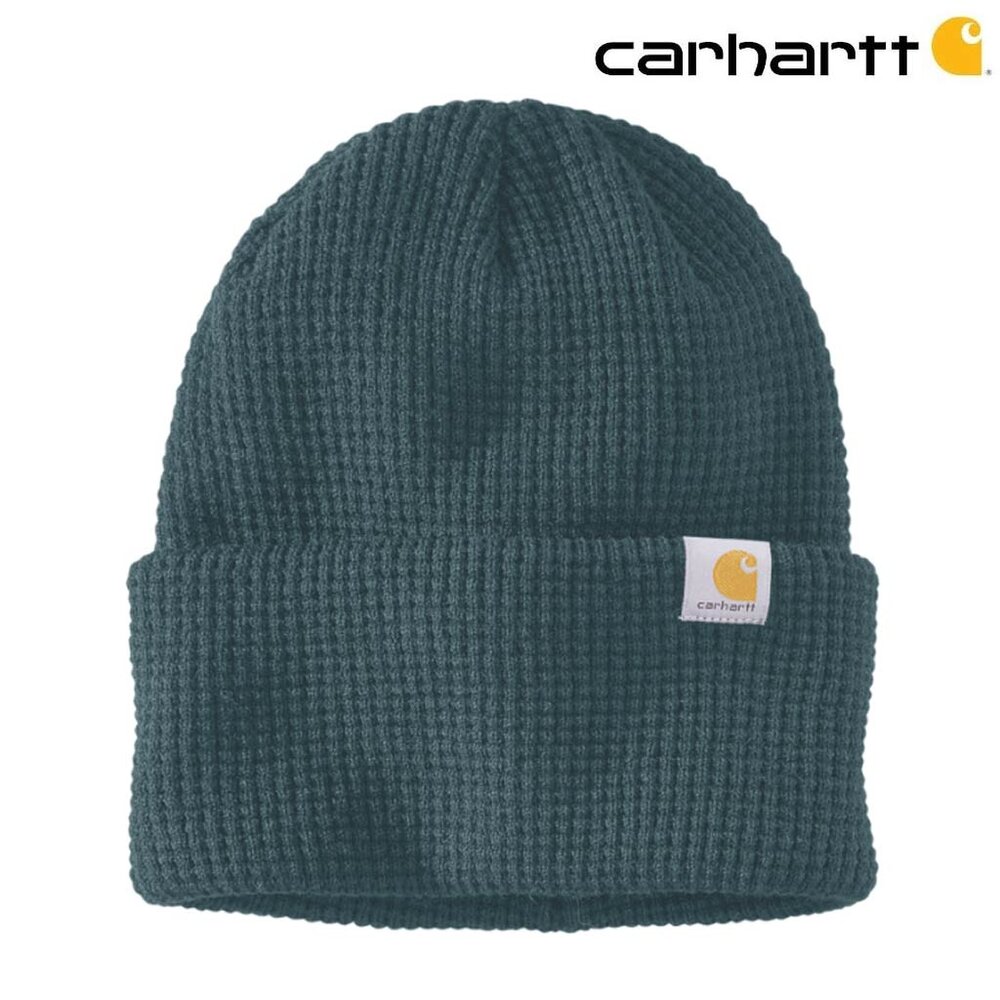 Carhartt Waffle Cuffed Dark Harbor Teal Beanie
