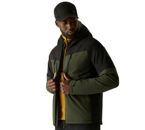Regatta Highton Stretch Dark Khaki Black Winterjas Heren Regatta Highton Stretch Dark Khaki Black Winterjas Heren