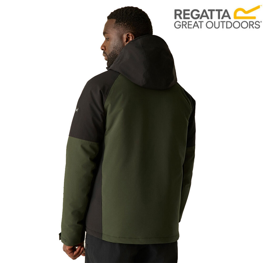 Regatta Highton Stretch Dark Khaki Black Winterjas Heren Regatta Highton Stretch Dark Khaki Black Winterjas Heren