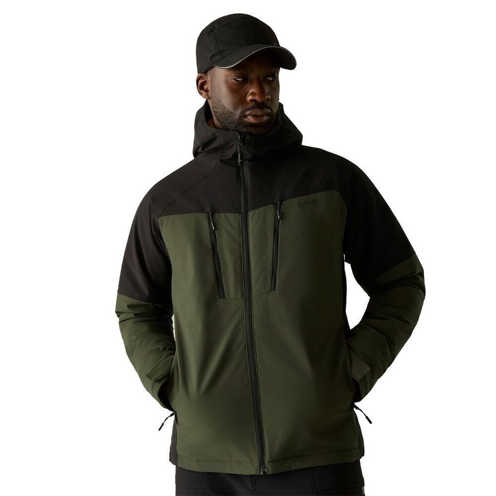 Regatta Highton Stretch Dark Khaki Black Winterjas Heren Regatta Highton Stretch Dark Khaki Black Winterjas Heren