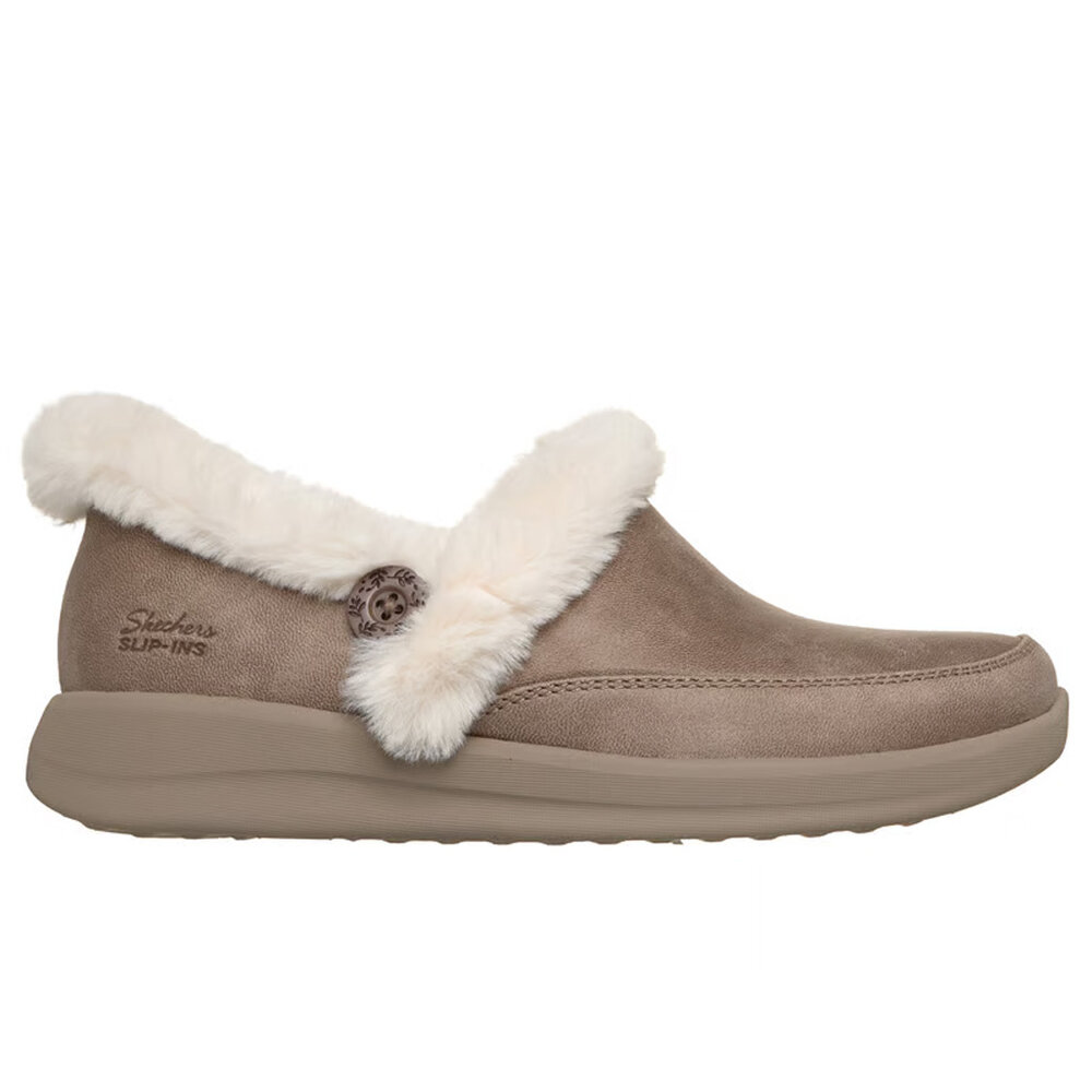 Skechers Cozy Escape Taupe Pantoffels Dames Skechers Cozy Escape Taupe Pantoffels Dames