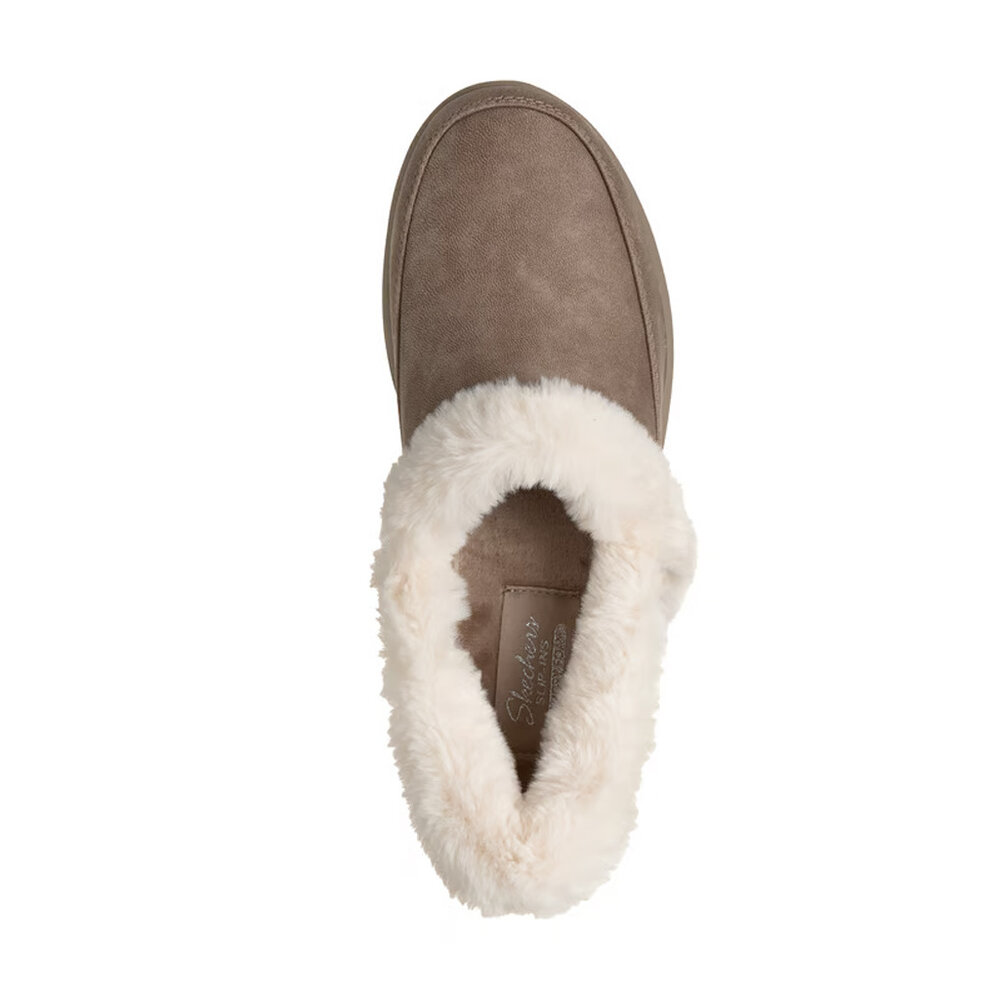 Skechers Cozy Escape Taupe Pantoffels Dames Skechers Cozy Escape Taupe Pantoffels Dames