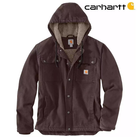 Carhartt Washed Duck Sherpa-Lined Dark Brown Winterjas Heren