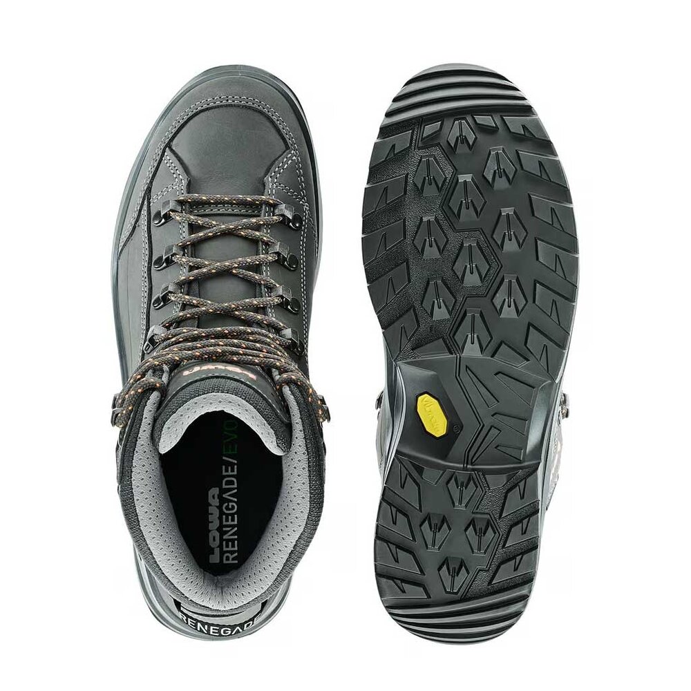 Lowa Renegade Evo GTX Mid Graphite Apricot Wandelschoenen Dames Lowa Renegade Evo GTX Mid Graphite Apricot Wandelschoenen Dames