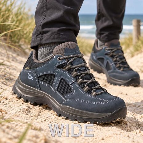 Hanwag Gritstone II Wide GTX Navy Asphalt Wandelschoenen Dames Hanwag Gritstone II Wide GTX Navy Asphalt Wandelschoenen Dames