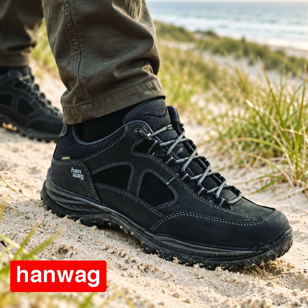 Hanwag Gritstone II Wide GTX Asphalt Black Wandelschoenen Heren Hanwag Gritstone II Wide GTX Asphalt Black Wandelschoenen Heren