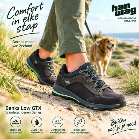 Hanwag Banks Low Bunion GTX Asphalt Mint Wandelschoenen Dames Hanwag Banks Low Bunion GTX Asphalt Mint Wandelschoenen Dames