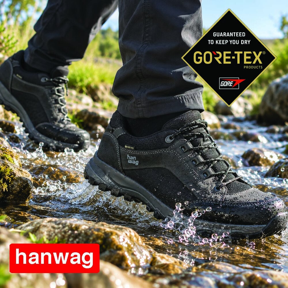 Hanwag Banks Low GTX Asphalt Black Wandelschoenen Heren Hanwag Banks Low GTX Asphalt Black Wandelschoenen Heren