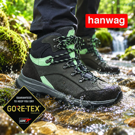 Hanwag Alta Bunion II GTX Asphalt Mint Wandelschoenen Dames Hanwag Alta Bunion II GTX Asphalt Mint Wandelschoenen Dames