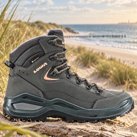 Lowa Renegade Evo GTX Mid Graphite Apricot Wandelschoenen Dames Lowa Renegade Evo GTX Mid Graphite Apricot Wandelschoenen Dames