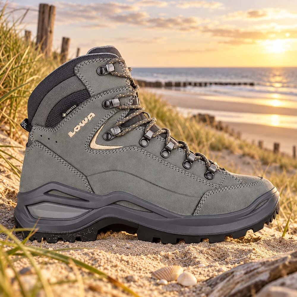 Lowa Renegade Evo GTX Mid Wide Graphite Apricot Wandelschoenen Dames Lowa Renegade Evo GTX Mid Wide Graphite Apricot Wandelschoenen Dames