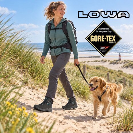 Lowa Renegade Evo GTX Mid Asphalt Turqoise Wandelschoenen Dames Lowa Renegade Evo GTX Mid Asphalt Turqoise Wandelschoenen Dames